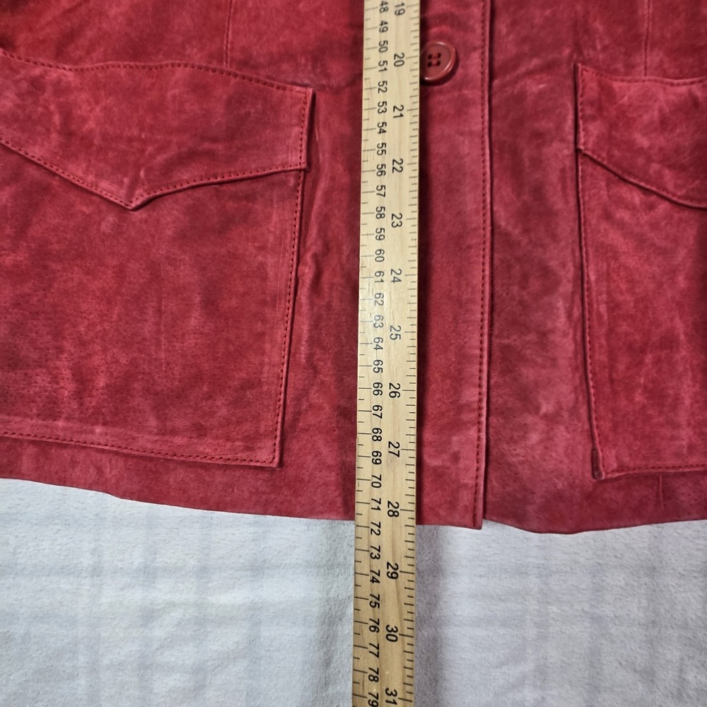 Denim&Co Red Suede Fringe Jacket - Picture 8 of 14